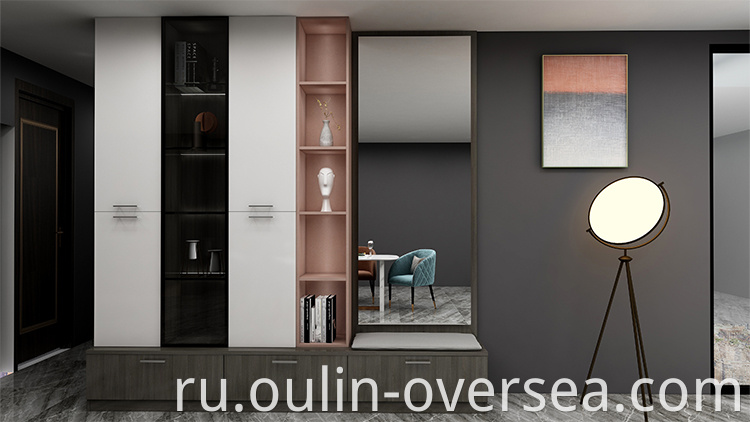  black Fashion built-in wardrobe with Glass